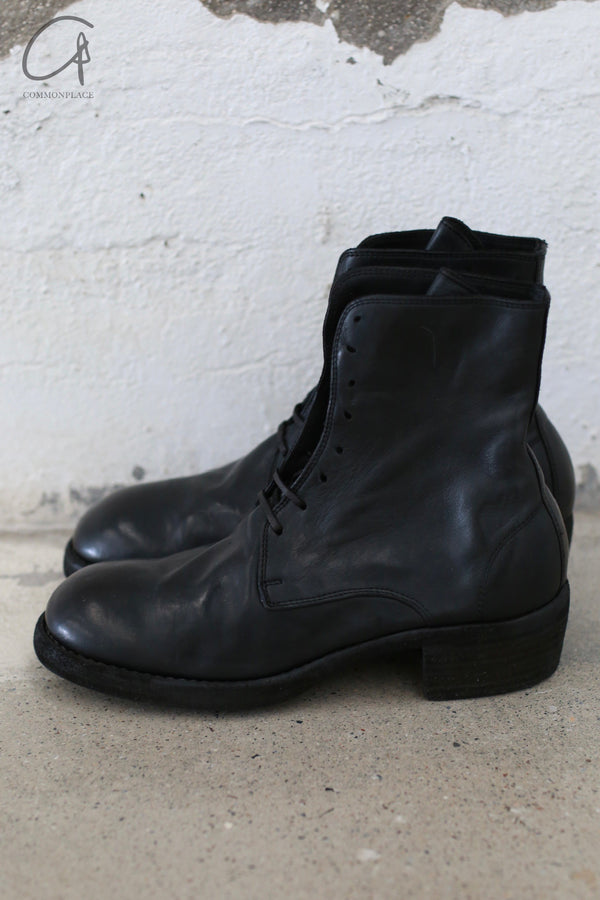 GUIDI 795Z soft horse leather thick-soled lace-up boots Italy GD-795Z-BLKT